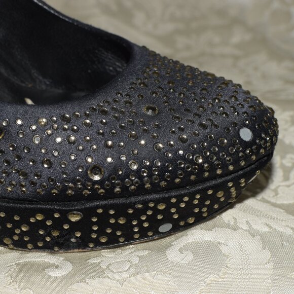 BCBG closed toe heels size 8 Black Rhinestone Bcbgmaxazria Heels - Picture 9 of 16